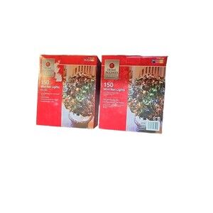 Lot Of 2 Home Accents 150 Mini Net Lights Multicolor Christmas Decoration